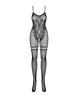 Бодистокинг Obsessive Bodystocking F213 XL/XXL, имитация кружевного боди и резинки для чулок - - фото №5