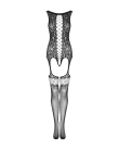 (SALE) Бодістокінг Obsessive Bodystocking F236 S/Ml/L, глибоке декольте, імітація шнурівки - фото №5