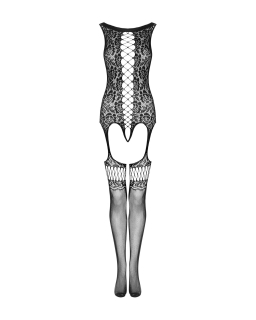 (SALE) Бодістокінг Obsessive Bodystocking F236 S/Ml/L, глибоке декольте, імітація шнурівки - - фото №5