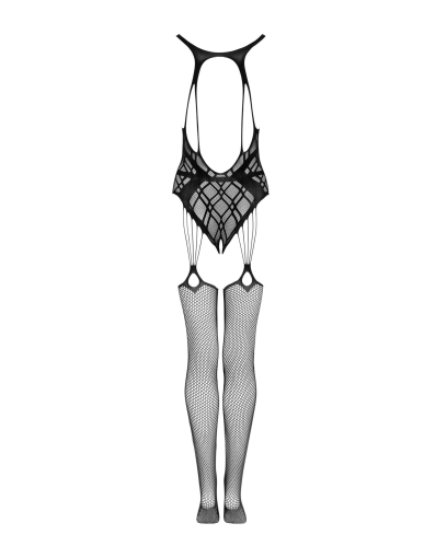 Бодістокінг Obsessive Bodystocking G324 XL/XXL black, силуетний малюнок - фото №6