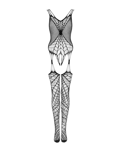 (SALE) Ажурний бодістокінг під павутину Obsessive Bodystocking G325 black S/M/L, чорний, комбінезон, імітац - фото №5