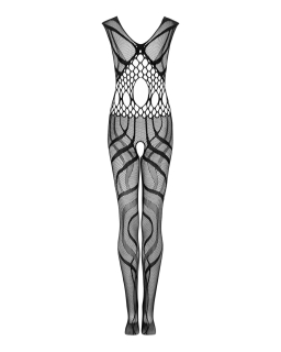 Сітчастий бодістокінг з вирізами та малюнком Obsessive Bodystocking G328 S/M/L, чорний, комбінезон - - фото №6