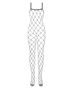 Бодістокінг з великим вічком і відкритими грудьми Obsessive Bodystocking N102 S/M/L, чорний - - фото №3