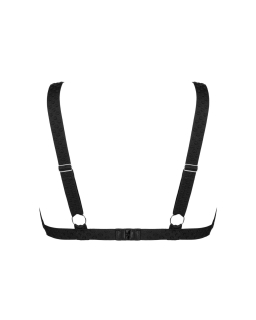 Мереживний бюстгальтер із трикутною чашкою Obsessive Estiqua bra XS/S, чорний, широкі лямки - - фото №4