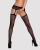 (SALE) Сітчасті панчохи-стокінги з квітковим малюнком Obsessive Garter stockings S207 S/M/L,чорні, імітація - фото