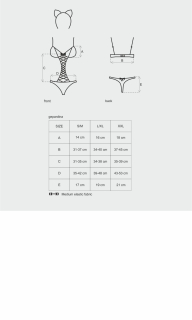 Еротичний костюм гепарду Obsessive Gepardina 3 pcs costume S/M, чорний, хутряне оздоблення, монокіні - - фото №7