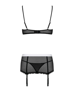 Еротичний костюм покоївки Obsessive Maidme set 5pcs L/XL, бюстгальтер, пояс з фартухом, панчохи, стр - - фото №6