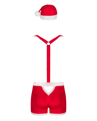 Чоловічий еротичний костюм Санта-Клауса Obsessive Mr Claus L/XL, боксери на підтяжках, шапочка з пом - фото №6