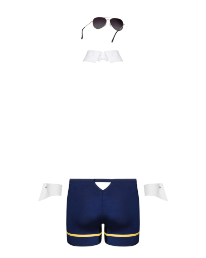 Еротичний костюм пілота Obsessive Pilotman set 2XL/3XL, боксери, манжети, комір з краваткою, окуляри - фото №6