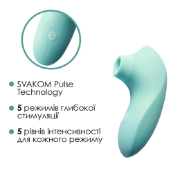 Вакуумний стимулятор Svakom Pulse Lite Neo Seafoam Blue, керується зі смартфона - - фото №4