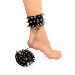 Поножі з шипами з натуральної шкіри Art of Sex, колір чорний - фото