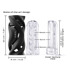 Мастурбатор Dorcel DEEP BLOW BLACK, подвійне використання - - фото №3