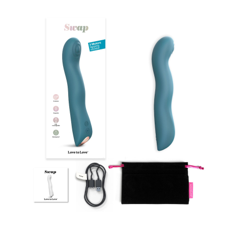 Вібратор Love To Love SWAP - TEAL ME, з пульсівною перлиною для точки G, 3 мотори, гнеться - фото №6