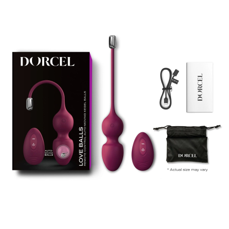 Вагінальні кульки Dorcel LOVE BALLS PLUM, вібрації та рухи внутрішньої кульки, пульт ДК №6