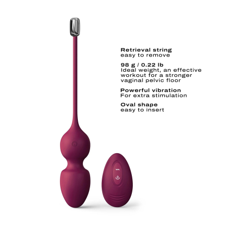 Вагінальні кульки Dorcel LOVE BALLS PLUM, вібрації та рухи внутрішньої кульки, пульт ДК №3