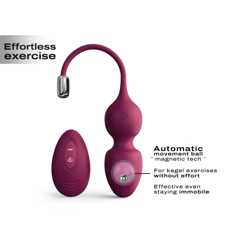 Вагінальні кульки Dorcel LOVE BALLS PLUM, вібрації та рухи внутрішньої кульки, пульт ДК №2