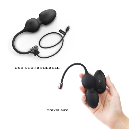 Вагінальні кульки Dorcel LOVE BALLS BLACK, вібрації та рухи внутрішньої кульки, пульт ДК №4