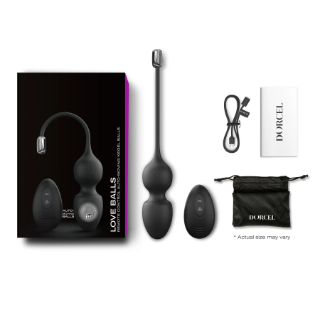 Вагінальні кульки Dorcel LOVE BALLS BLACK, вібрації та рухи внутрішньої кульки, пульт ДК №6