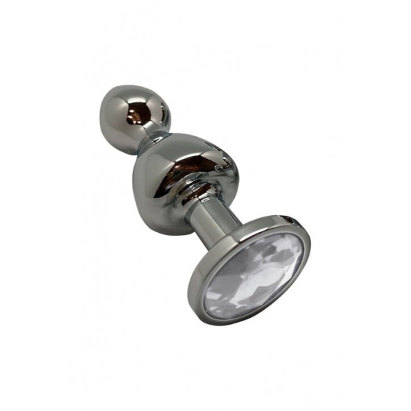 Металева анальна пробка Wooomy Lollypop Double Ball Metal Plug M, діаметр 3,1 см, довжина 9,4 см - фото