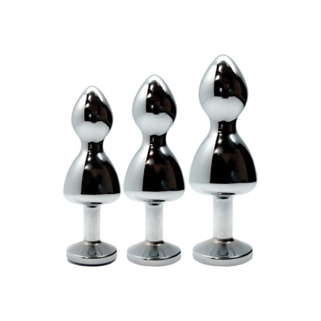 Металева анальна пробка Wooomy Lollypop Double Ball Metal Plug Blue S, діаметр 2,8см, довжина 8,5см - фото №4