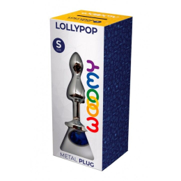 Металева анальна пробка Wooomy Lollypop Double Ball Metal Plug Blue S, діаметр 2,8см, довжина 8,5см - - фото №3