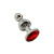 Металева анальна пробка Wooomy Lollypop Double Ball Metal Plug Red S, діам. 2,8 см, довжина 8,5 см - фото