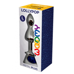 Металева анальна пробка Wooomy Lollypop Double Ball Metal Plug Blue L діаметр 3,5 см, довжина 10,5см - - фото №3