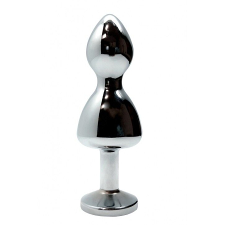 Металева анальна пробка Wooomy Lollypop Double Ball Metal Plug Blue L діаметр 3,5 см, довжина 10,5см - фото №2