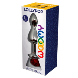 Металева анальна пробка Wooomy Lollypop Double Ball Metal Plug Red L діаметр 3,5 см, довжина 10,5 см - - фото №3