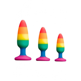 Силіконова анальна пробка Wooomy Hiperloo Silicone Rainbow Plug S, діаметр 2,4 см, довжина 9 см - - фото №4
