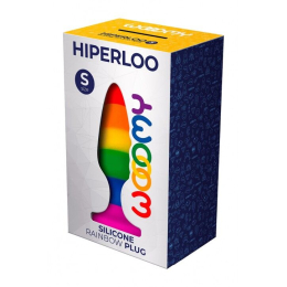 Силіконова анальна пробка Wooomy Hiperloo Silicone Rainbow Plug S, діаметр 2,4 см, довжина 9 см - - фото №3