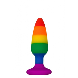 Силіконова анальна пробка Wooomy Hiperloo Silicone Rainbow Plug S, діаметр 2,4 см, довжина 9 см - фото
