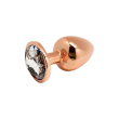 Металева анальна пробка Wooomy Tralalo Rose Gold Metal Plug Size L, діаметр 4 см, довжина 9 см - фото №1