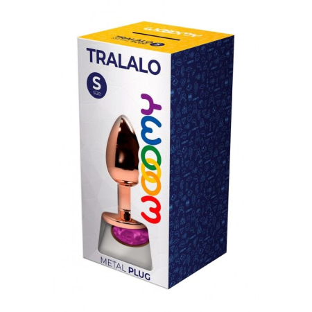 Металева анальна пробка Wooomy Tralalo Rose Gold Metal Plug Magenta S, діаметр 2,8 см, довжина 7 см - фото №2