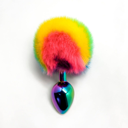 Анальна пробка Wooomy Filippi L, із пухнастим хвостиком, діаметр 4 см, довжина 9 см - - фото №2