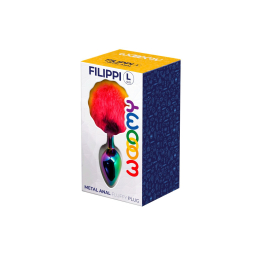 Анальна пробка Wooomy Filippi L, із пухнастим хвостиком, діаметр 4 см, довжина 9 см - - фото №3