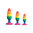 Силіконова анальна пробка Wooomy Hiperloo Silicone Rainbow Plug L, діаметр 3,9 см, довжина 13,1 см - фото №4