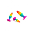 Силіконова анальна пробка Wooomy Hiperloo Silicone Rainbow Plug L, діаметр 3,9 см, довжина 13,1 см - фото №5