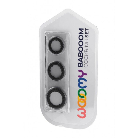 Набір ерекційних кілець Wooomy Babooom cockring set, 3 розміри, відмінно тягнуться - фото №3