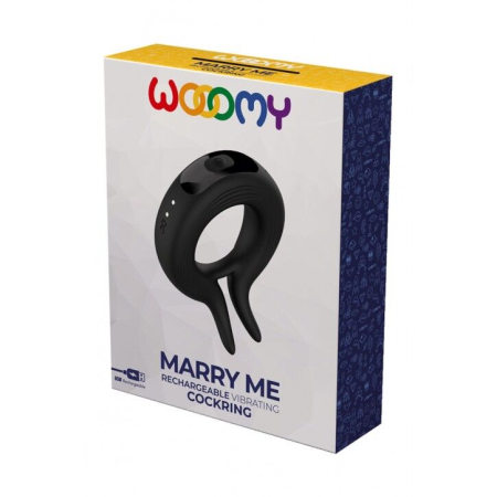 Ерекційне віброкільце Wooomy Marry Me, перезаряджувальне, 10 режимів вібрації, діаметр 4 см - фото №4