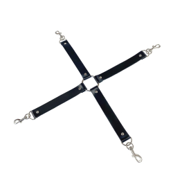 Хрестовина з натуральної шкіри Art of Sex – 4 Way Connector, чорний - №2