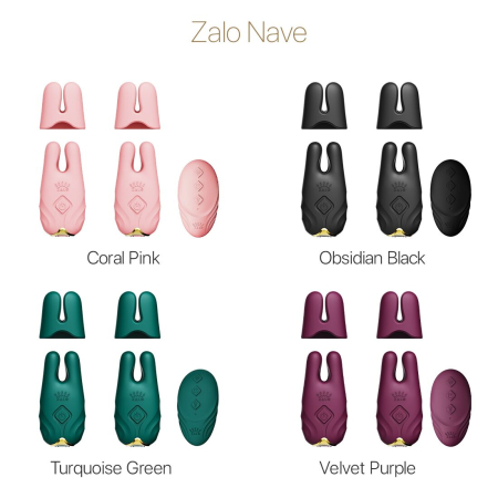 Смарт-вібратор для грудей Zalo - Nave Obsidian Black, пульт ДК, робота через додаток №8