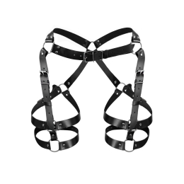 Гартери Art of Sex Claire, натуральна шкіра, розмір L-2XL, колір чорний - - фото №3