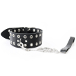 Нашийник Art of Sex - Tessa з повідцем з натуральної шкіри, колір чорний - фото №5