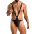 Чоловіче боді з люверсами Passion 028 HARRY S/M Black, екошкіра, на шлейках 