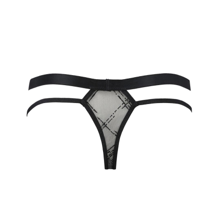 Чоловічі прозорі стринги Passion 029 THONG COLLIN L/XL Black, сітка - фото №6