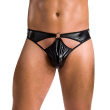Чоловічі стринги Passion 033 THONG PAUL L/XL Black, під латекс - фото №1