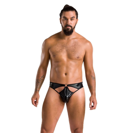 Чоловічі стринги Passion 033 THONG PAUL XXL/XXXL Black, під латекс - фото №3