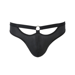 Чоловічі сліпи з вирізами Passion 041 SLIP JOE S/M, Black екошкіра, відкриті сідниці - - фото №5