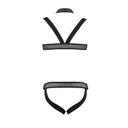 Комплект чоловічої білизни з кріпленнями Passion 043 JACOB XXL/XXXL Black, труси, шлейки - - фото №6